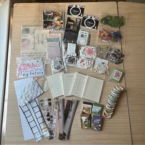 Lot of Stationery Stickers and Notepads for Junk Journaling or Scrapbooking